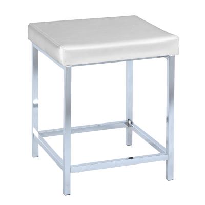 Tabouret de salle de bain deluxe square, white - blanc/chrome