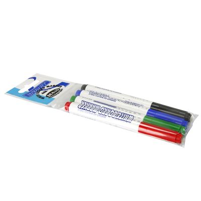 Marqueur effaçable Lot de 4 N, B, R, B ogive 2 mm