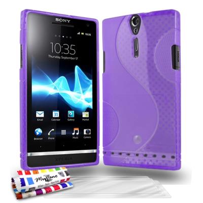 Coque Souple ORIGINALE Ultra Fine Violet , Le S, Premium de MUZZANO pour SONY XPERIA ARC HD + 3 Protections Ecran , UltraClear, Pour SONY XPERIA ARC HD