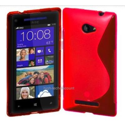 Housse etui coque silicone gel ROSE pour Windows Phone 8S by HTC + film ecran