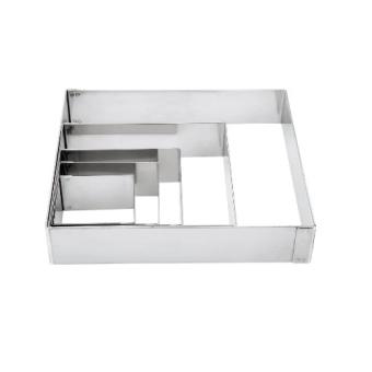 Cercle Carré Pâtisserie Lacor 10x10 Cm - Inox - Pour Entremets, Gâteaux - Qualité Professionnelle