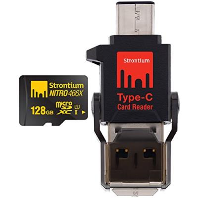 Strontium srn128gtfu1p nitro microsdxc 466 x 128go uhs - 1 carte mémoire type c reader