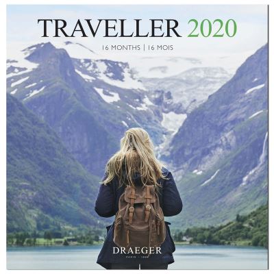 Grand calendrier mural 29x29 cm Voyageur 2020 Draeger la carterie Multicolore