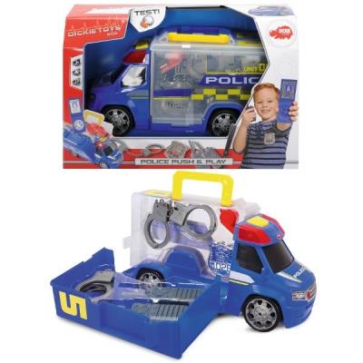 Dickie toys - 203716005 - véhicule miniature - modèle simple - camion police push & play accessoires policier - 33 cm