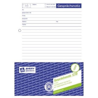 Zweckform gespr.-notizen 1210 a5 rc 50bl avery