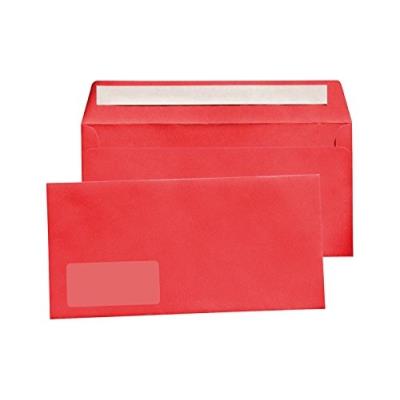 Mailmedia enveloppes dl plus rouge avec fenêtre 120 g rouge 227634