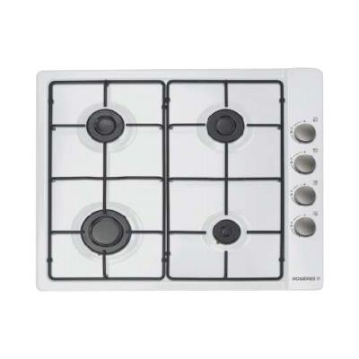Rosières Origine RTL64 EM RB - Table de cuisson au gaz - 4 plaques de cuisson - Niche - largeur : 56 cm - profondeur : 48 cm - blanc - rose blanche