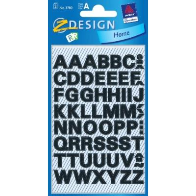 Z-design étiquettes de lettres, noir avery 3780