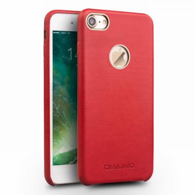 Etui en cuir véritable QIALINO Calf Back pour iPhone 7 4.7 pouces - Rouge