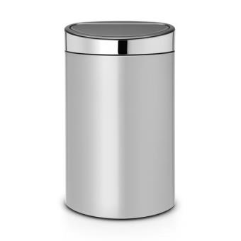 Poubelle Brabantia Touch Bin 40 Litres - Blanc, Couvercle Blanc, 48,3x76,5x32,8 Cm, Plastique/métal, Neuf