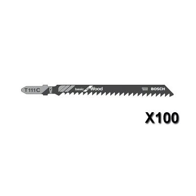 Lot De 100 Lames De Scie Sauteuse Basic For Wood T111C L 100 Mm Bosch 2608637878