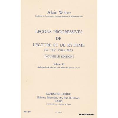 Méthodes et pédagogie LEDUC WEBER A. - LEÇONS PROGRESSIVES LECTURE ET RYTHME VOL.3 Formation musicale - solfège