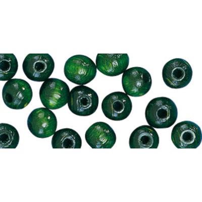 Perle bois - Grand trou - Vert - Ø10x8 mm - 39 pièc.
