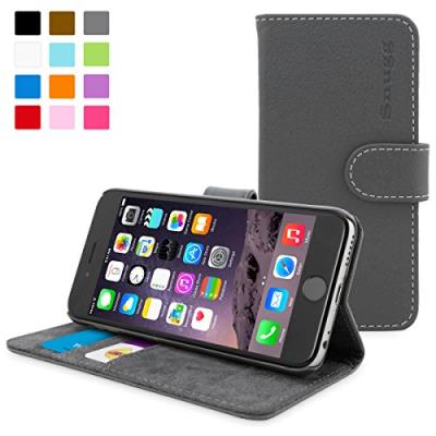 Coque iPhone 6, Snugg™ - Étui à Rabat de type Flip Cover / Smart Case En Cuir Gris Avec Garantie À Vie Pour Apple iPhone 6