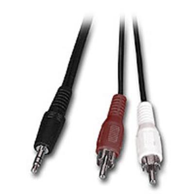 Connectland C-JACK-HP+2RCA-5M Câble Audio Jack 3,5 mm 2 RCA pour Enceinte 5 m