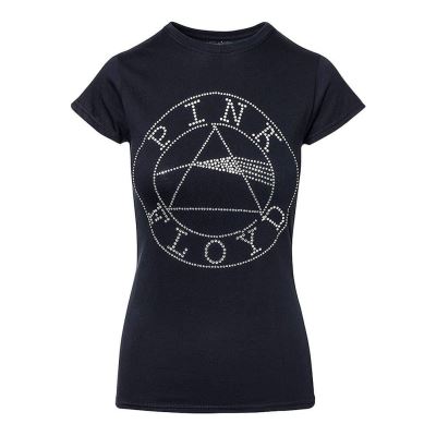 Cercle Pink Floyd Femmes Logo Diamante T-shirt: XX Large