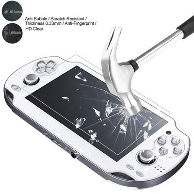 Protection écran en verre trempé + lingette micro fibre pour Sony PS VITA 1000 - PSV1000