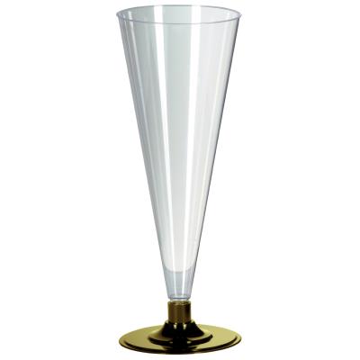 8 Flûtes à champagne socle doré taille unique