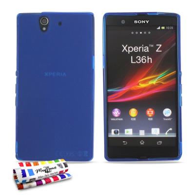 Coque Souple ORIGINAL Ultra Fine Bleu Le Glossy Hybrid de MUZZANO pour SONY XPERIA Z