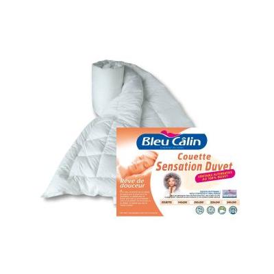 Bleu calin couette sensation duvet 220x240cm