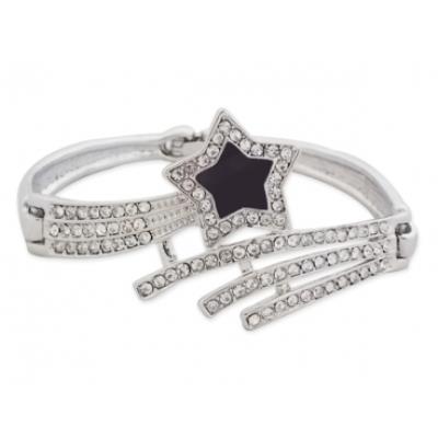 Bracelet magnifique étoile filante strass et noire bijou fantaisie pas cher