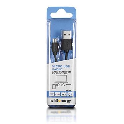 Whitenergy 4WORLD micro uSB high speed uSB 2.0 a vers micro b câble de données et de charge 0,3 m pour android/samsung/hTC/motorola/lG/nokia/blackberry-noir