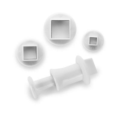 Ibili 788405 lot de 3 emporte-pièces avec poussoir carré