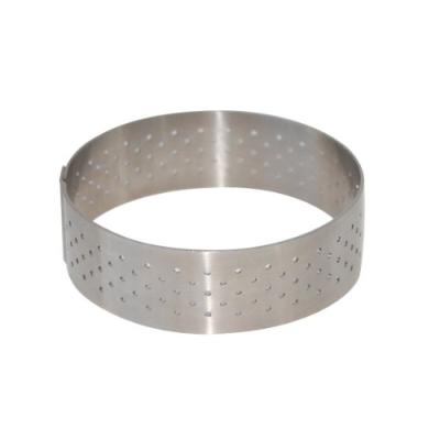 De buyer industries 3099.10 cercle à tarte perforé à bord droit en inox rond