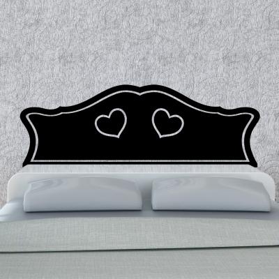 Pick and Stick Sticker Mural Tête de lit avec des coeurs - 55 X 160 cm, Noir