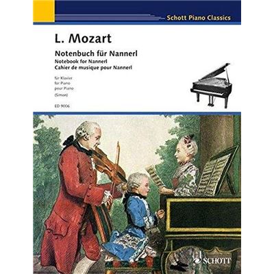 Mozart Leopold - Notenbuch für Nannerl (cahier de musique pour Nannerl) --- Pïano
