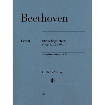 Partitions classique HENLE VERLAG BEETHOVEN L.V. - STRING QUARTETS OP. 59, 74, 95 Ensemble à cordes