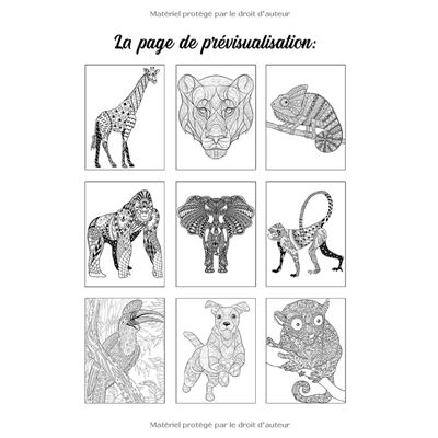 100 Mandalas Animaux - Livre de coloriage: Soulager les dessins d