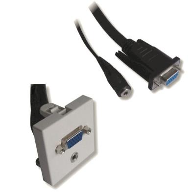 Plastron 45x45 HD15 F/M + Jack 3.5mm F/M avec câble 20.00cm