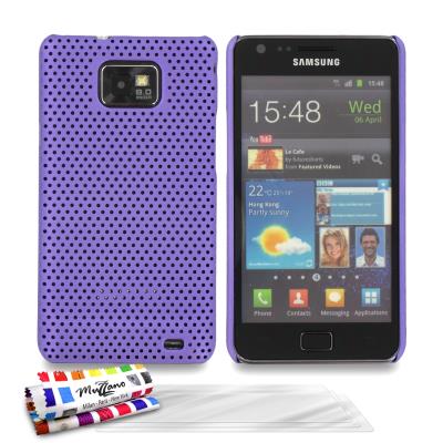 Coque ORIGINALE Ultra Fine Violet , Alvéolia, de MUZZANO pour SAMSUNG GALAXY S2 + 3 Films de Protection Ecran UltraClear Pour SAMSUNG GALAXY S2