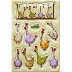 HERMA Etiquettes de paques MAGIC poules color