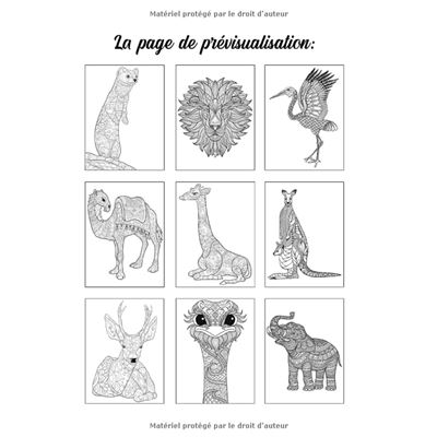 100 Animaux livre de Coloriage pour Adultes Mandala Anti-Stress: Livre de  coloriage adulte anti-stress avec 100 dessins d'animaux. éléphants, lions,  c (Paperback)