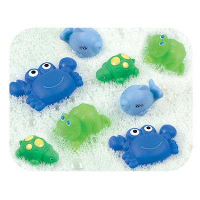 Playgro - Squirtees - Jouets de Bain - 8 Animaux - Vert et Bleu