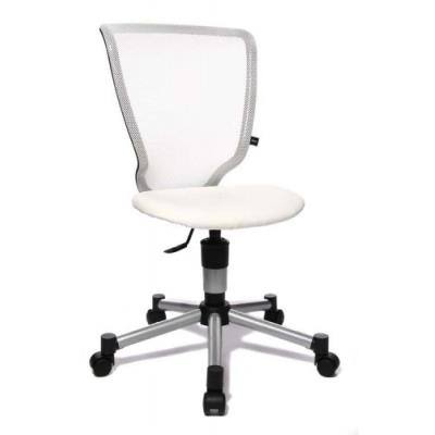 Siège De Bureau Enfant / Siège Pivotant Titan Junior, Tissu Maille / Simili Cuir Blanc