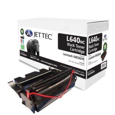 Jet tec 64036he cartouche de toner laser remanufacturée pour lexmark 64036he haute capacité 21000 pages noir