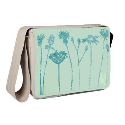 Lässig sac à langer - mallette messenger meadow - beige / jade