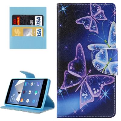OnePlus Two Coque housse Cuir PU Violet papillons
