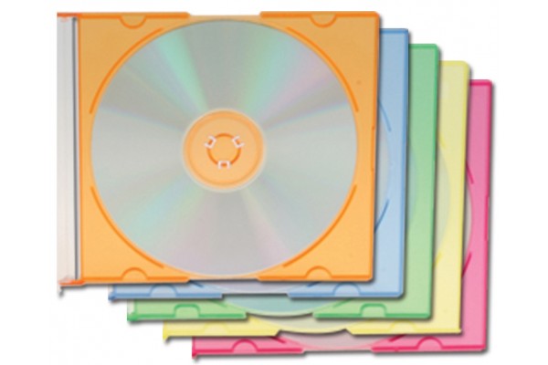 Boitier cd slim 2X5 couleurs pack 10