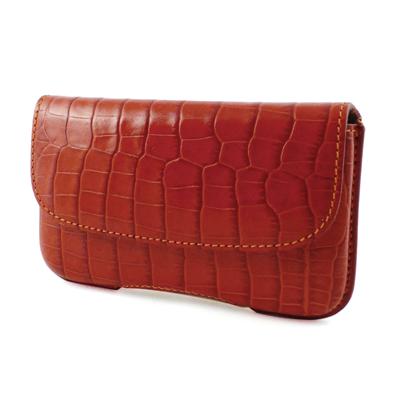 Etui Hautes coutures cuir Croco Orange pour Blackberry 8520 / Curve 3G & 9700