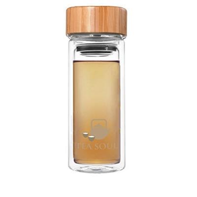 Tea soul b6021463 thermos avec couvercle verre/bambou transparent 350 ml