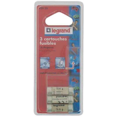 Legrand cartouche fusible pour porte-fusible avec témoin 20a 4600w 10,3 x 31,5 1068605