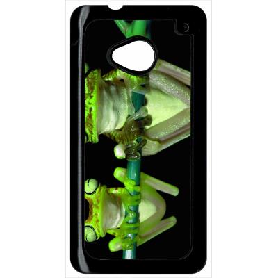 Coque HTC m7 deux grenouilles vertes suspendues