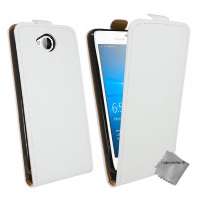 Housse etui coque pochette PU cuir fine pour Microsoft Lumia 650 - BLANC