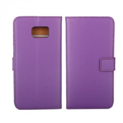 Etui type portefeuille violet Samsung Galaxy S6-Edge PLUS rabat latéral fonction stand