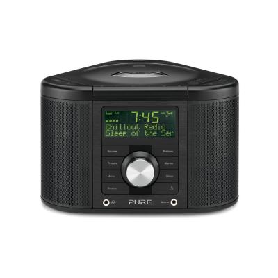 Pure chronos radio-réveil noir brillant