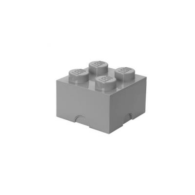 Lego brique rangement empilable gris pâle 4 plots 25x25x18cm
